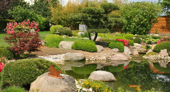 Farbige Teichfolien im schen Garten